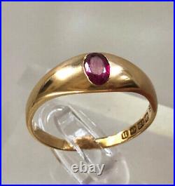 18K c1900-1924 Birmingham Natural Ruby Ring Natural Ruby For Man Or Woman