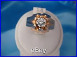 18 K Rose Gold Gypsy Vintage Men's High End Ring 0.70 Carat Genuine Diamond