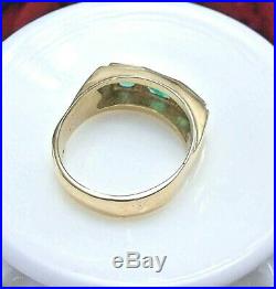 18k Gold Emerald Ring Men's Ladies Size 10 7.8 Grams 18kt, Vintage, Appraised