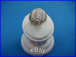 18k Gold Vintage Heavy 18.7 Grams 0.65 Ct Starburst Men's Diamond Ring, Size 7