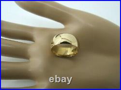 18k Men's Wedding Ring Cigar Band Size 9 Yellow Gold 9mm Wide 10.69g Weighty Vtg