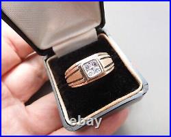 1960's Vintage IB Goodman 14K Gold. 34 Carat Men's / Unisex Diamond Ring 6.2 Gms