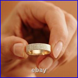 1Ct Round Lab Created Diamond Wedding Eternity Band Ring 14k Yellow Gold Plated