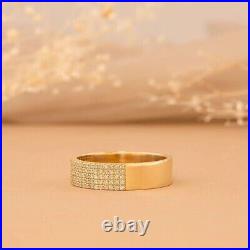 1Ct Round Lab Created Diamond Wedding Eternity Band Ring 14k Yellow Gold Plated