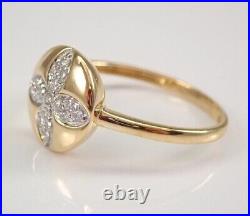1Ct Round Moissanite NATURAL Cluster Wedding Ring 14K Yellow Gold Plated Silver