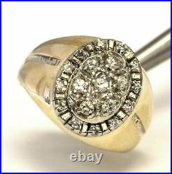 1Ct Simulated Diamond Men's 14k Yellow Gold Over Cluster Vintage Engagement Ring