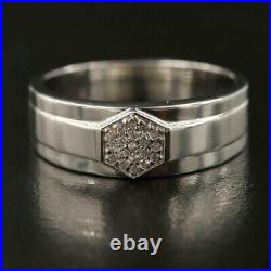 1.00 Ct Round Cut Real Moissanite Men's Engagement Band Ring 925 Sterling Silver