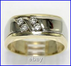 1.00 Ct Round Simulated Diamond Yellow Gold Plated Men's Wedding Band Ring Gift