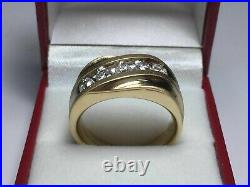 1.24 Ct Lab Created Diamond Men's Wedding Band Ring 14K Yellow Gold Plated