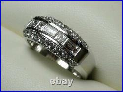 1.50Ct Round Real Moissanite Men's Engagement Ring 14k White Gold Silver Plated