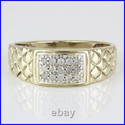 1.50 Ct Round Moissanite Men's Vintage Wedding Pinky Band 14K Yellow Gold Plated