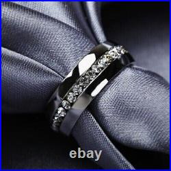1.55 Ct Round Cut Real Moissanite Men's Engagement Band Ring 925 Sterling Silver