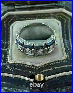 1.95 Ct Simulated Diamond Men's Vintage Engagement Wedding Ring 14K White Gold
