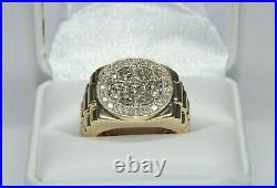 2Ct Lab Created Diamond 14K Yellow Gold Plated Men's Cluster Engagement Ring