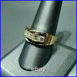 2Ct Lab Created Diamond 14K Yellow Gold Plated Silver Men's Wedding Band Ring