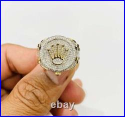 2Ct Lab Created Diamond Men's Engagement Ring 14k Yellow Gold Plated Silver