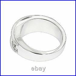 2Ct Lab Created Diamond Men's Wedding Band Ring 14K White Gold Plated Silver