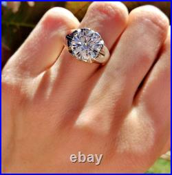 2Ct Lab Created Diamond Solitaire Men's Engagement Ring 14K White Gold Plated