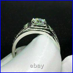 2Ct Lab Created Diamond Solitaire Men's Engagement Ring 14K White Gold Plated