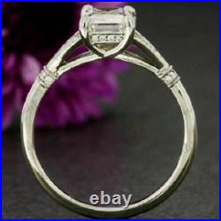 2Ct Lab Created Diamond Vintage Engagement Ring 925 Silver 14K Gold Plated
