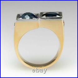 2Ct Round Lab-Created Sapphire Men's Vintage Wedding Ring 14K Yellow Gold Plated