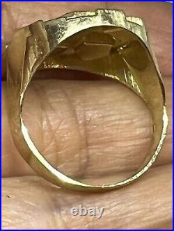 2Ct Round Nuget Simulated New style Men's Ring 14K Yellow Gold Finish