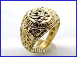 2Ct US Army Vintage Mens Customize Aggie Ring Military Ring 14k Yellow Gold Over