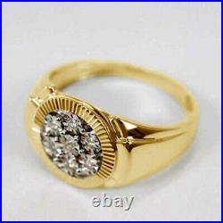 2.00 CT Round Cut Diamond 14K Yellow Gold Finish Engagement Wedding Men's Ring