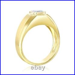 2.00 Ct Asscher Cut Moissanite Men's Engagement Ring 14K Yellow Gold Plated 925