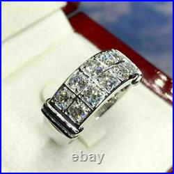2.0 Ct Round Cut Diamond Simulated Men's Wedding Band Ring 925 Sterling Silver