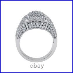2.25 Ct Big Moissanite Iced Out Hip Hop Ring for Men, 925 Sterling Silver Ring