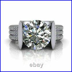 2.89 Ct Round Simulated Diamond Men's Solitaire Wedding Ring 925 Sterling Silver