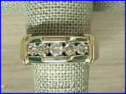 2 CT 5-Stones Moissanite Men's Engagement Wedding Band Ring 925 Sterling Silver
