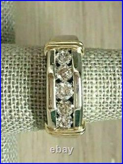 2 CT 5-Stones Moissanite Men's Engagement Wedding Band Ring 925 Sterling Silver