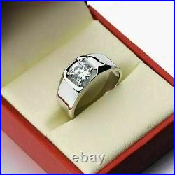 2 Ct Lab Created Diamond Men's Engagement Band Ring 14K White Gold Plated Silver