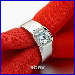 2 Ct Lab Created Diamond Men's Engagement Band Ring 14K White Gold Plated Silver