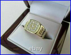 2 Ct Lab Created Diamond Men's Wedding Band Ring 14k Yellow Gold Plated Silver