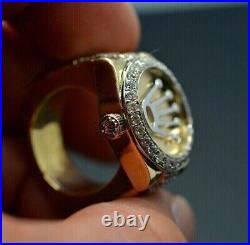 2 Ct Real Moissanite Men's'King' Engagement Ring 14K Yellow Gold Plated Silver