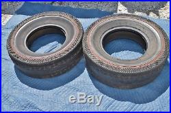 2- Vintage 14 Racing Slicks with flag tread- 2 red rings-Man Cave-Drag show car