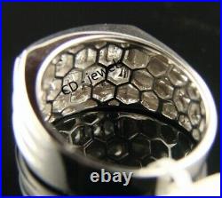 2ct Round Genuine Moissanite Men's Vintage Wedding Ring White Gold Plated Silver