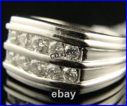 2ct Round Genuine Moissanite Men's Vintage Wedding Ring White Gold Plated Silver