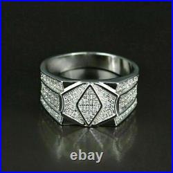 3.20CT Simulated Diamond Milgrain Men's Engagement Wedding Ring 925 Silver