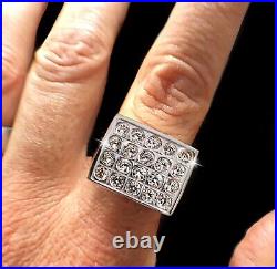 3ct Brilliant Mens Bling Ring Top Vintage Separate Stone Moissanite Wedding Ring