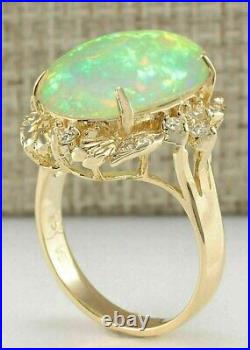 4.00Ct Oval Cut Genuine Fire Opal Vintage Engagement Ring 14K Yellow Gold Plated