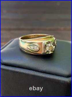 4.50Ct Round Lab Created Diamond Men's Vintage Band Ring 14K Yellow Gold Plated