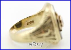 55 Carat Diamond TCW Mens Art Deco Solid 14k Yellow Gold Vintage Ring sz 10