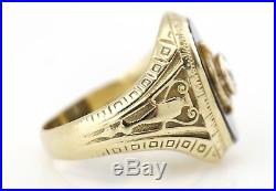 55 Carat Diamond TCW Mens Art Deco Solid 14k Yellow Gold Vintage Ring sz 10