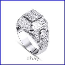 5Ct Lab Created Diamond Vintage Style Men's Ring Solid 925 Silver Gift For Him