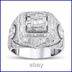 5Ct Lab Created Diamond Vintage Style Men's Ring Solid 925 Silver Gift For Him