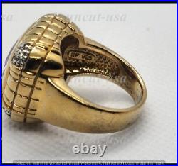 6.00 Ct Amethyst Cut Simulated Men's Bishop Ring 14K Yellow Gold Finish